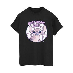 Lilo & Stitch Womens/Ladies Birthday Girl Cotton Boyfriend T-Shirt / Black